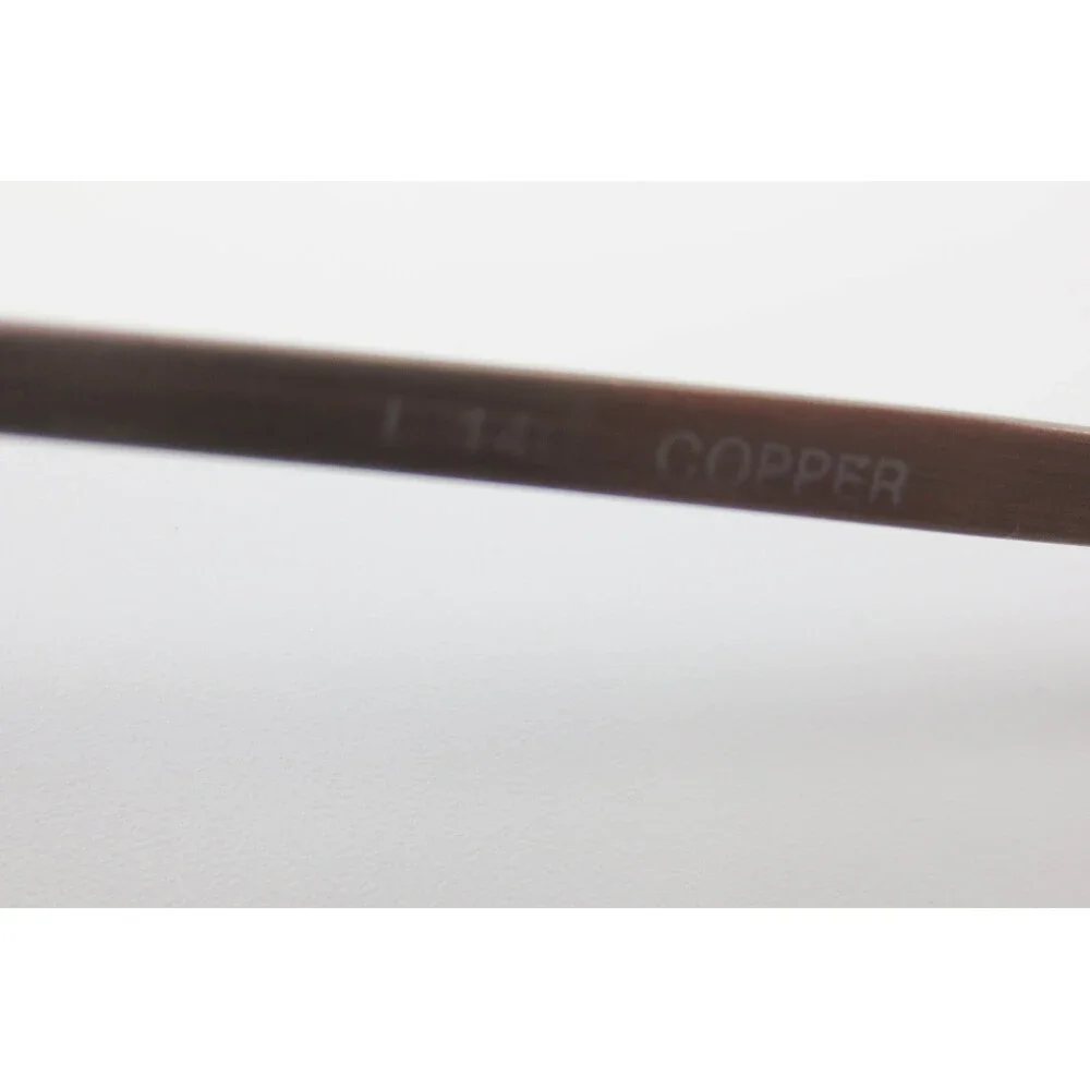 Bobbie Oval Copper Metal Eyeglasses Frames 49-20-140 Etched Temples Vintage